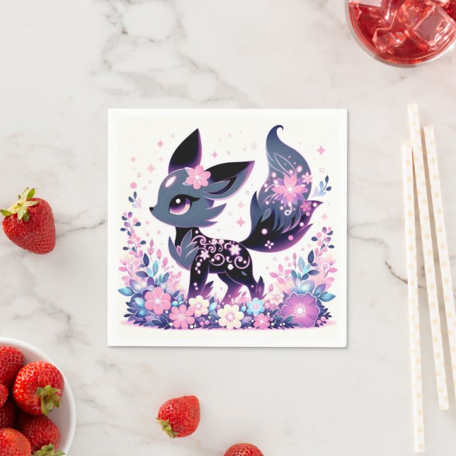 Serviette En Papier Baby shower Sweet Enchanted Fox (En situation)