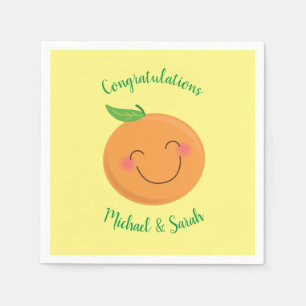 Serviette En Papier Baby shower Tangerine de Little Cutie