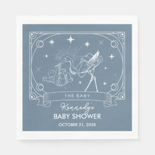 Serviette En Papier Baby shower Tarot bleu Napkin