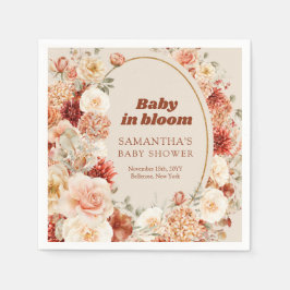 Serviette En Papier Baby shower tendance en cuivre roux et bordeaux