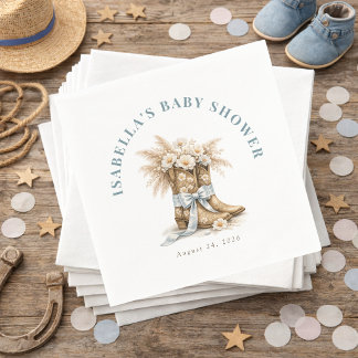 Serviette En Papier Baby-Shower Thème Cow-Boy Occidental