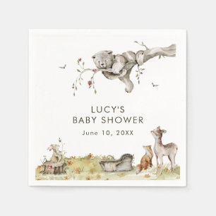Serviette En Papier Baby-Shower Thème Forêt