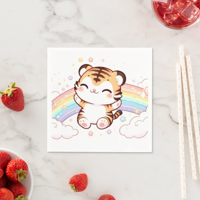 Serviette En Papier Baby shower Tiger mignon (En situation)