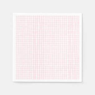 Serviette En Papier Baby-Shower Tissu Gingham Rose