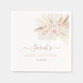 Serviette En Papier Baby shower Tropical rose vif serviettes