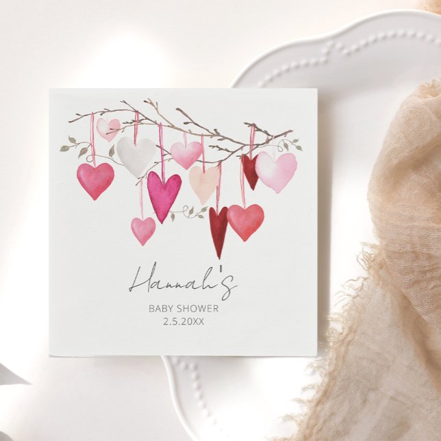 Serviette En Papier Baby shower Valentine Little Sweetheart (Créateur téléchargé)