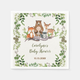 Serviette En Papier Baby shower végétal Botanique Animaux