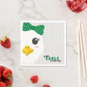 Serviette En Papier Baby shower vert bébé fille aigle