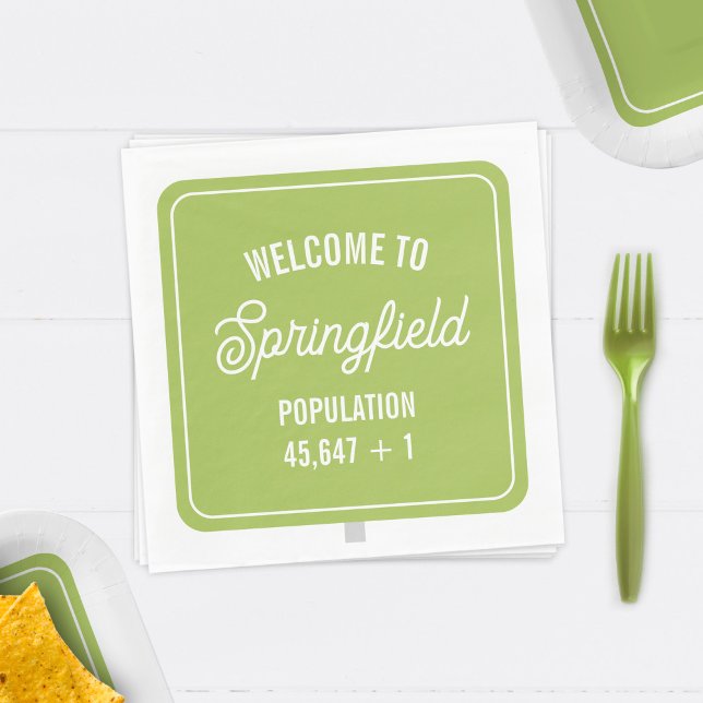 Serviette En Papier Baby shower vert de la population d'Affiches de bi (Créateur téléchargé)