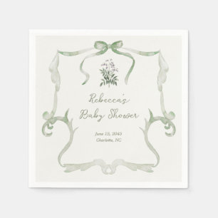 Serviette En Papier Baby Shower Vert Neutral Préparatoire Grandmillenn
