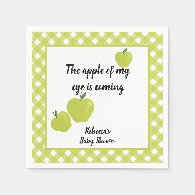 Serviette En Papier Baby shower vert pomme (Devant)