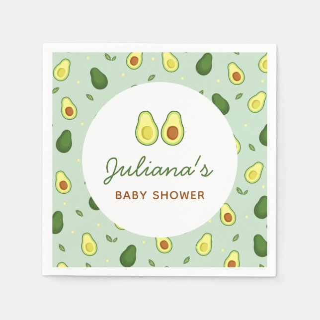 Serviette En Papier Baby shower vert Saint-Guacamole Avocado (Devant)