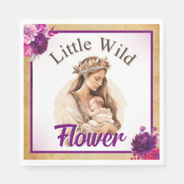 Serviette En Papier Baby shower violet Boho