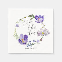 Baby shower violet fleur sauvage