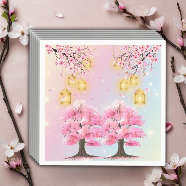 Serviette En Papier Baby shower Whimsical Sakura Cherry Blossom Tree (Créateur téléchargé)