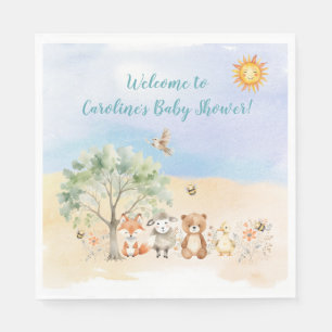 Serviette En Papier Baby shower Whimsical Wildlife Animaux