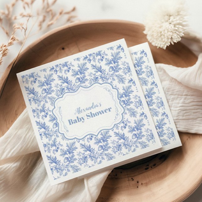 Serviette En Papier Baby shower Woodland Toile De Jouy (Créateur téléchargé)