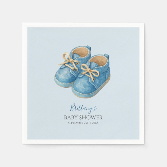 Serviette En Papier Baby Sneakers Sports Baby Shower  (Devant)