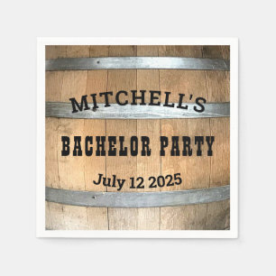 Serviette En Papier Bachelor Party personnalisées Baril-Whiskey Napkin