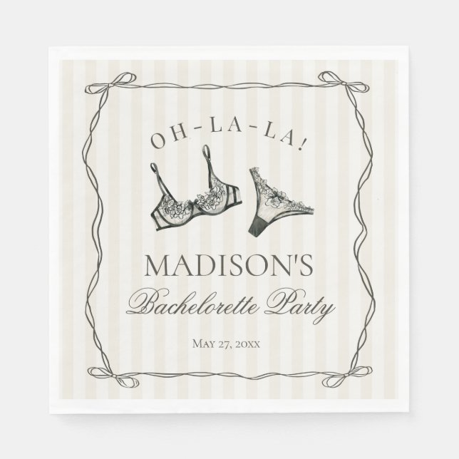 Serviette En Papier Bachelorette de douche Lingerie Noire Décor de tab (Devant)