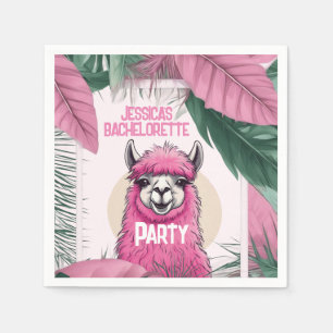 Serviette En Papier Bachelorette Lama Rose Joyeux
