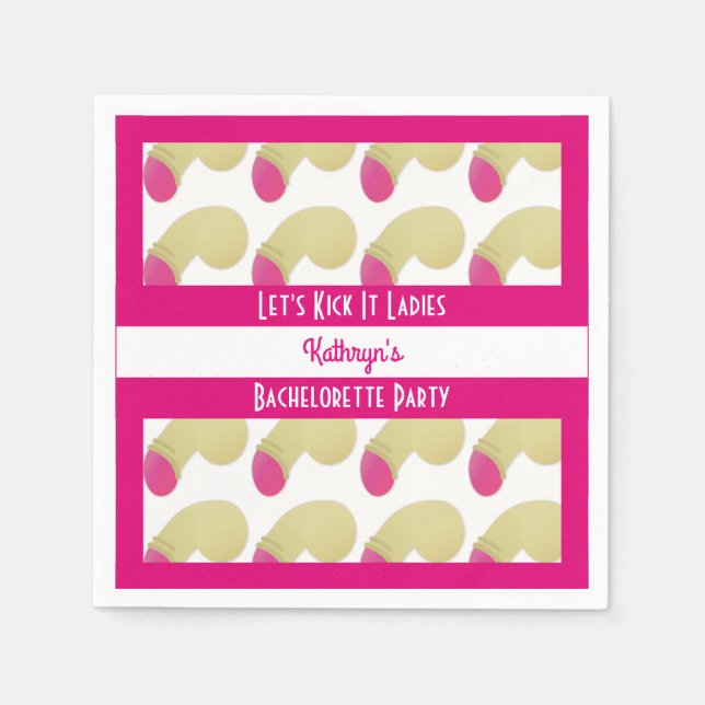 Serviette En Papier Bachelorette Party Jolie Falos (Devant)