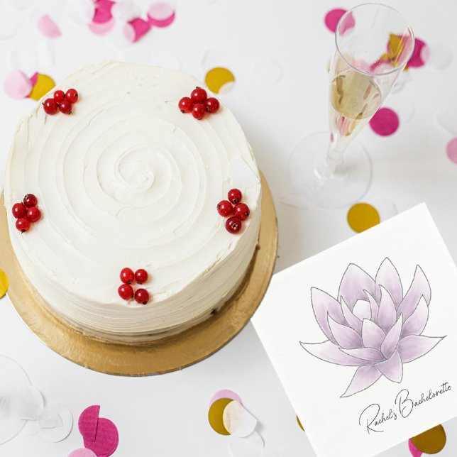 Serviette En Papier Bachelorette Party Pink Lotus (Créateur téléchargé)