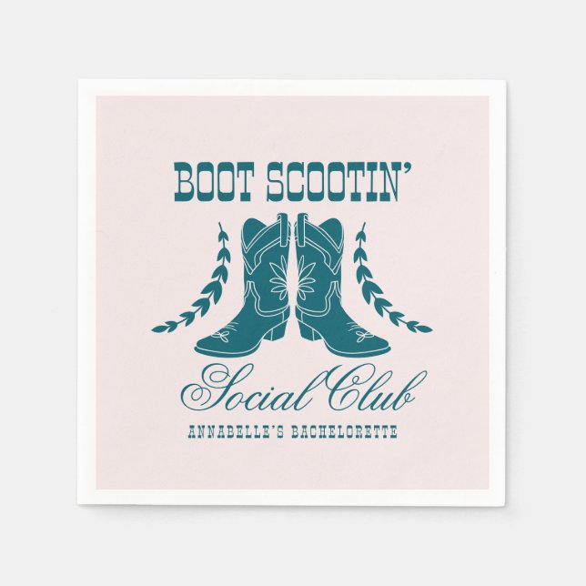 Serviette En Papier Bachelorette Turquoise rose (Devant)