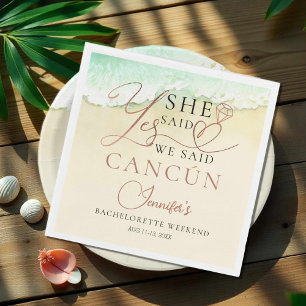 Serviette En Papier Bachelorette Weekend serviettes   Plage de Cancun