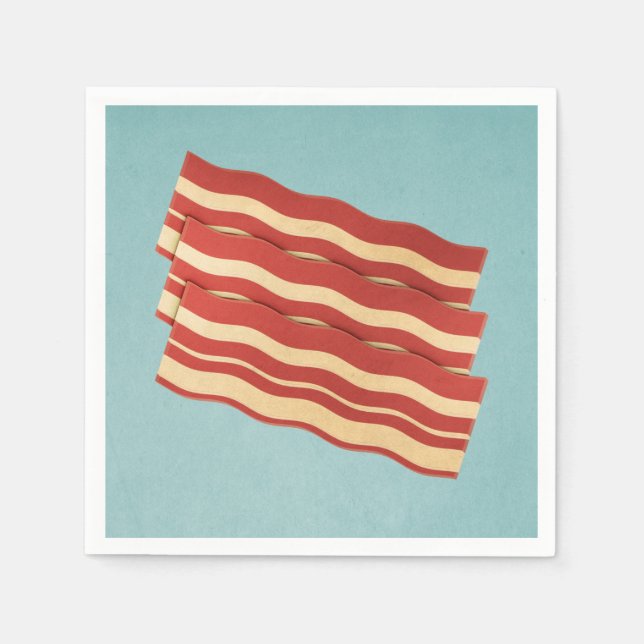Serviette En Papier Bacon rétro délicieux (Devant)