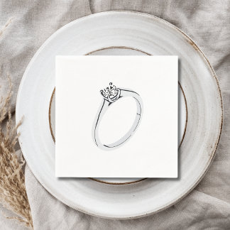 Serviette En Papier Bague de fiançailles en diamant