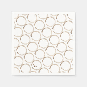 Serviette En Papier Bagues de CAFÉ Blanc Brown Artiste Amusant
