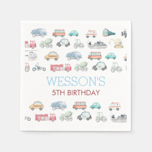 Serviette En Papier Baguette d'anniversaire de transport, Classic Roun