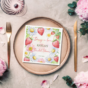 Serviette En Papier Baie amoureuse imprimerie mariage fraise