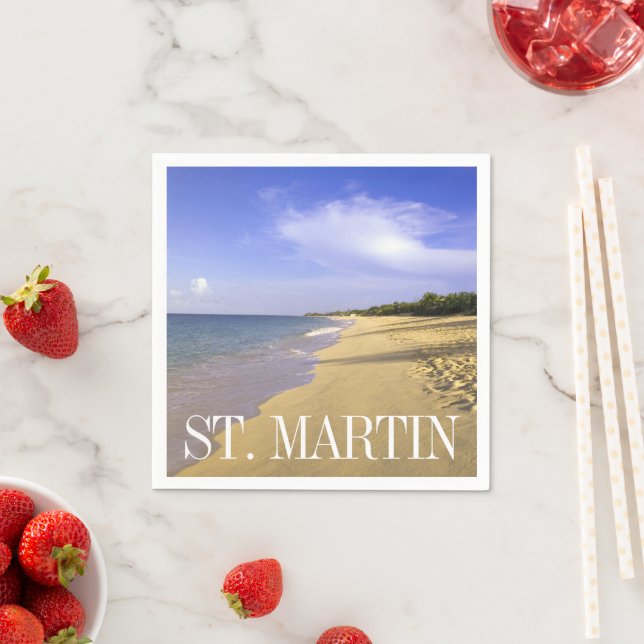 Serviette En Papier Baie Longue Long Bay Beach, St. Martin (En situation)