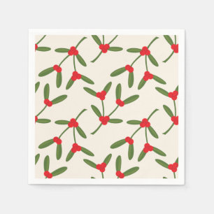 Serviette En Papier Baies élégantes de Noël d'hiver de vacances