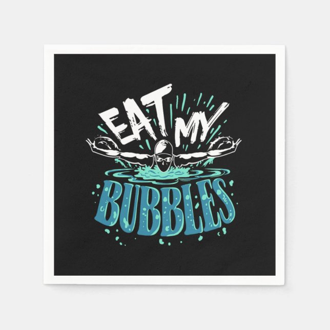 Serviette En Papier Baignade amusante Manger Mes bulles Swimmer (Devant)