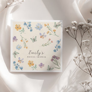 Serviette En Papier Baigne de fleurs sauvages pour un mariage