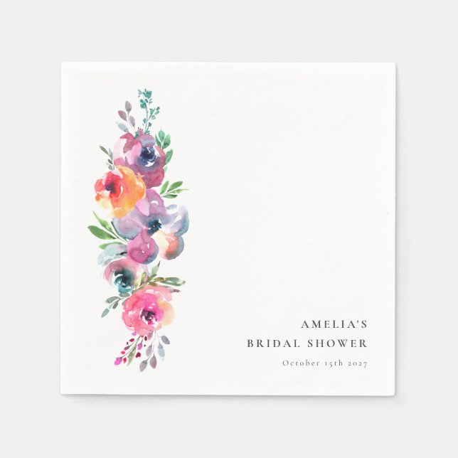Serviette En Papier Baigne d'été bohème aquarelle Fête de mariage (Devant)