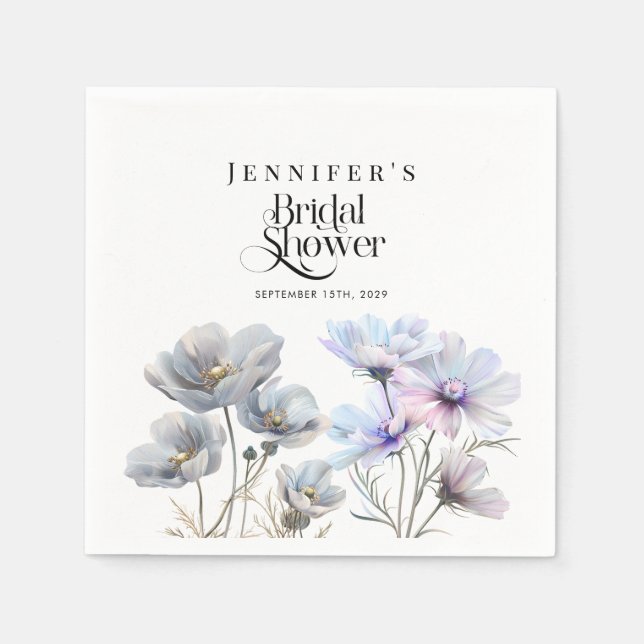Serviette En Papier Baigneur de mariage bohème aquarelle fleurs sauvag (Devant)