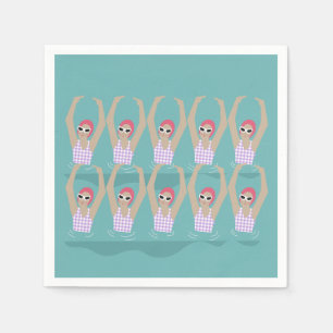 Serviette En Papier Baigneurs artistiques   Illustration de natation a