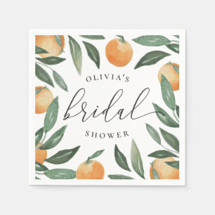 Serviette En Papier Baigneuse de Citron de Mariage Orange Eté
