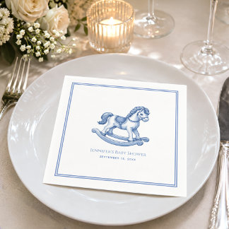 Serviette En Papier Baignoire à bascule Bleu et Blanc Élégant Shower p