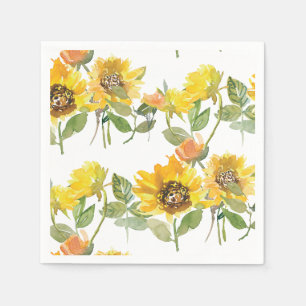 Serviette En Papier Baignoire Bébé Tournesol Jaune Élégant Abeille