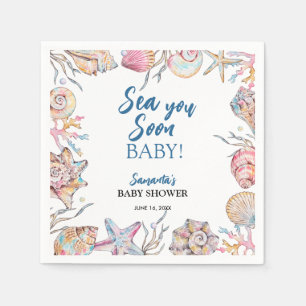 Serviette En Papier Baignoire en coquillages Baby Shower