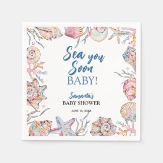 Serviette En Papier Baignoire en coquillages Baby Shower