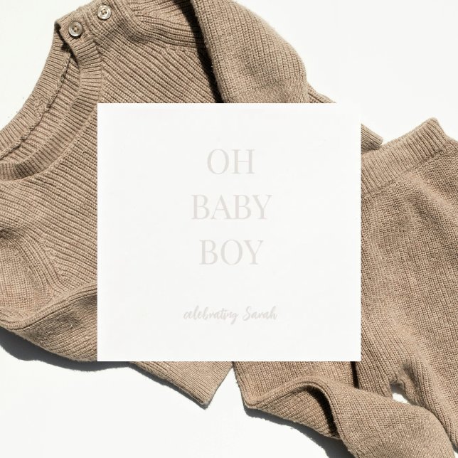 Serviette En Papier Bain de bébé garçon personnalisé taupe clair (Créateur téléchargé)