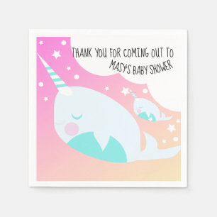 Serviette En Papier Bain de bébé Narwhale Ombré
