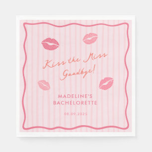 Serviette En Papier Baiser Rose Moderne Adieu Demoiselle d'Honneur Ent