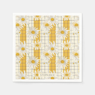 Serviette En Papier Baisson blanc sur Arrière - plan de grille rayée j